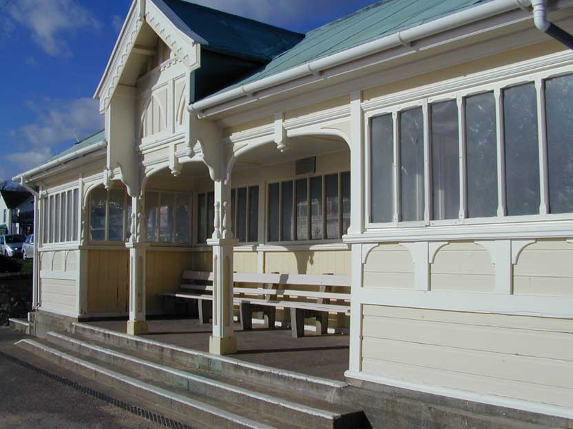 Beach shelter on seafront