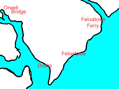 An interactive map of Felixstowe